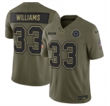 Men's Dallas Cowboys #33 Javonte Williams Olive 2025 F.U.S.E. Salute to Service Limited Football Stitched Jersey