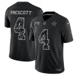 Men's Dallas Cowboys #4 Dak Prescott Black 2026 F.U.S.E. Salute to Service Limited Stitched Football Jersey