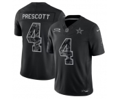 Men's Dallas Cowboys #4 Dak Prescott Black 2026 F.U.S.E. Salute to Service Limited Stitched Football Jersey