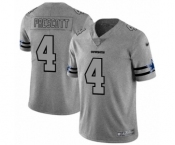 Men's Dallas Cowboys #4 Dak Prescott Gray Team Logo Gridiron Limited Football Jersey