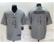 Men's Dallas Cowboys #4 Dak Prescott LOGO Grey Atmosphere Fashion 2022 Vapor Untouchable Stitched Nike Limited Jersey
