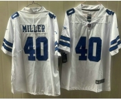 Men's Dallas Cowboys #40 Von Miller Limited White Vapor Jersey