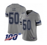 Men's Dallas Cowboys #50 Sean Lee Limited Gray Inverted Legend 100th Season Football Jersey