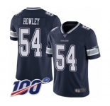 Men's Dallas Cowboys #54 Chuck Howley Navy Blue Team Color Vapor Untouchable Limited Player 100th Season Football Jersey