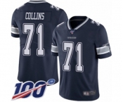 Men's Dallas Cowboys #71 La'el Collins Navy Blue Team Color Vapor Untouchable Limited Player 100th Season Football Jersey