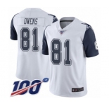 Men's Dallas Cowboys #81 Terrell Owens Limited White Rush Vapor Untouchable 100th Season Football Jersey