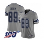 Men's Dallas Cowboys #89 Blake Jarwin Limited Gray Inverted Legend 100th Season Football Jersey