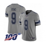 Men's Dallas Cowboys #9 Tony Romo Limited Gray Inverted Legend 100th Season Football Jersey