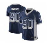 Men's Dallas Cowboys #90 DeMarcus Lawrence Limited Navy Blue Rush Drift Fashion Football Jersey