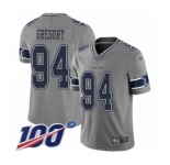 Men's Dallas Cowboys #94 Randy Gregory Limited Gray Inverted Legend 100th Season Football Jersey