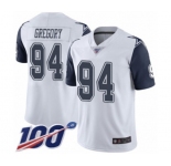 Men's Dallas Cowboys #94 Randy Gregory Limited White Rush Vapor Untouchable 100th Season Football Jersey