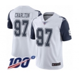 Men's Dallas Cowboys #97 Taco Charlton Limited White Rush Vapor Untouchable 100th Season Football Jersey