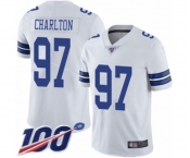 Men's Dallas Cowboys #97 Taco Charlton White Vapor Untouchable Limited Player 100th Season Football Jersey