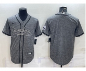 Men's Dallas Cowboys Blank Grey Gridiron Cool Base Stitched Baseball Jersey