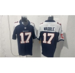 Men's Denver Broncos #17 Jaylen Waddle Navy White 2026 Vapor Limited Football Stitched Jersey