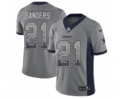 Men's Nike Dallas Cowboys #21 Deion Sanders Limited Gray Rush Drift Fashion NFL Jersey