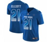 Men's Nike Dallas Cowboys #21 Ezekiel Elliott Limited Royal Blue NFC 2019 Pro Bowl NFL Jersey