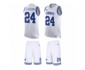 Men's Nike Dallas Cowboys #24 Morris Claiborne Limited White Tank Top Suit NFL Jersey