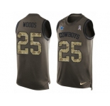 Men's Nike Dallas Cowboys #25 Xavier Woods Limited Green Salute to Service Tank Top NFL Jersey