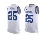 Men's Nike Dallas Cowboys #25 Xavier Woods Limited White Player Name & Number Tank Top NFL Jersey