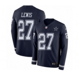 Men's Nike Dallas Cowboys #27 Jourdan Lewis Limited Navy Blue Therma Long Sleeve NFL Jersey