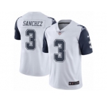 Men's Nike Dallas Cowboys #3 Mark Sanchez Limited White Rush NFL Jersey