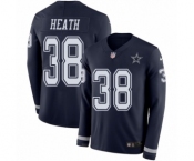 Men's Nike Dallas Cowboys #38 Jeff Heath Limited Navy Blue Therma Long Sleeve NFL Jersey