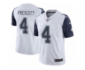 Men's Nike Dallas Cowboys #4 Dak Prescott White Stitched NFL Limited Rush Jersey
