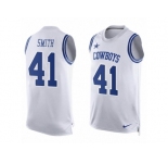 Men's Nike Dallas Cowboys #41 Keith Smith Limited White Player Name & Number Tank Top NFL Jersey