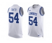 Men's Nike Dallas Cowboys #54 Jaylon Smith Limited White Player Name & Number Tank Top NFL Jersey