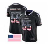Men's Nike Dallas Cowboys #55 Leighton Vander Esch Limited Black Rush USA Flag NFL Jersey
