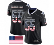 Men's Nike Dallas Cowboys #55 Leighton Vander Esch Limited Black Rush USA Flag NFL Jersey