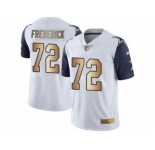 Men's Nike Dallas Cowboys #72 Travis Frederick Limited White Gold Rush NFL Jersey