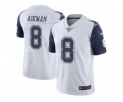 Men's Nike Dallas Cowboys #8 Troy Aikman White Stitched NFL Limited Rush Jersey