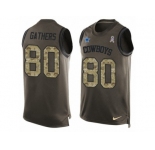 Men's Nike Dallas Cowboys #80 Rico Gathers Limited Green Salute to Service Tank Top NFL Jersey
