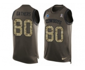 Men's Nike Dallas Cowboys #80 Rico Gathers Limited Green Salute to Service Tank Top NFL Jersey