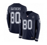 Men's Nike Dallas Cowboys #80 Rico Gathers Limited Navy Blue Therma Long Sleeve NFL Jersey