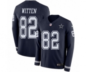 Men's Nike Dallas Cowboys #82 Jason Witten Limited Navy Blue Therma Long Sleeve NFL Jersey