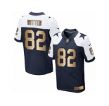 Men's Nike Dallas Cowboys #82 Jason Witten Limited Navy Gold Throwback Alternate NFL Jersey