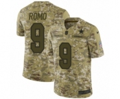 Men's Nike Dallas Cowboys #9 Tony Romo Limited Camo 2018 Salute to Service NFL Jersey