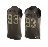 Men's Nike Dallas Cowboys #93 Benson Mayowa Limited Green Salute to Service Tank Top NFL Jersey