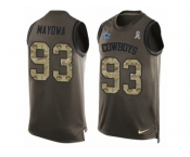 Men's Nike Dallas Cowboys #93 Benson Mayowa Limited Green Salute to Service Tank Top NFL Jersey