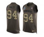 Men's Nike Dallas Cowboys #94 Charles Haley Limited Green Salute to Service Tank Top NFL Jersey