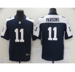 Nike Cowboys #11 Micah Parsons Navy Blue Thanksgiving Men's Stitched NFL Vapor Untouchable Limited Throwback Jersey