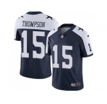 Nike Dallas Cowboys #15 Deonte Thompson Navy Blue Thanksgiving Men Stitched NFL Vapor Untouchable Limited Throwback Jersey
