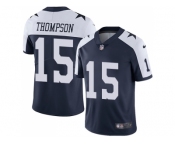 Nike Dallas Cowboys #15 Deonte Thompson Navy Blue Thanksgiving Men Stitched NFL Vapor Untouchable Limited Throwback Jersey