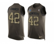 Nike Dallas Cowboys #42 Barry Church Green Men's Stitched NFL Limited Salute To Service Tank Top Jersey