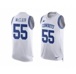 Nike Dallas Cowboys #55 Rolando McClain White Men's Stitched NFL Limited Tank Top Jersey