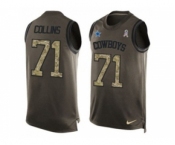 Nike Dallas Cowboys #71 La'el Collins Green Men's Stitched NFL Limited Salute To Service Tank Top Jersey