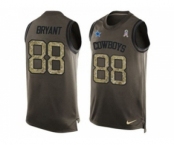 Nike Dallas Cowboys #88 Dez Bryant Green Men's Stitched NFL Limited Salute To Service Tank Top Jersey